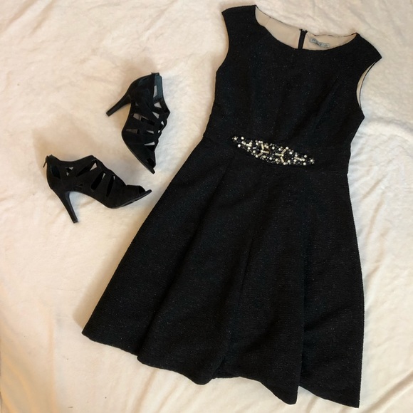 Eliza J Dresses & Skirts - Eliza J black glitter fit & flare dress